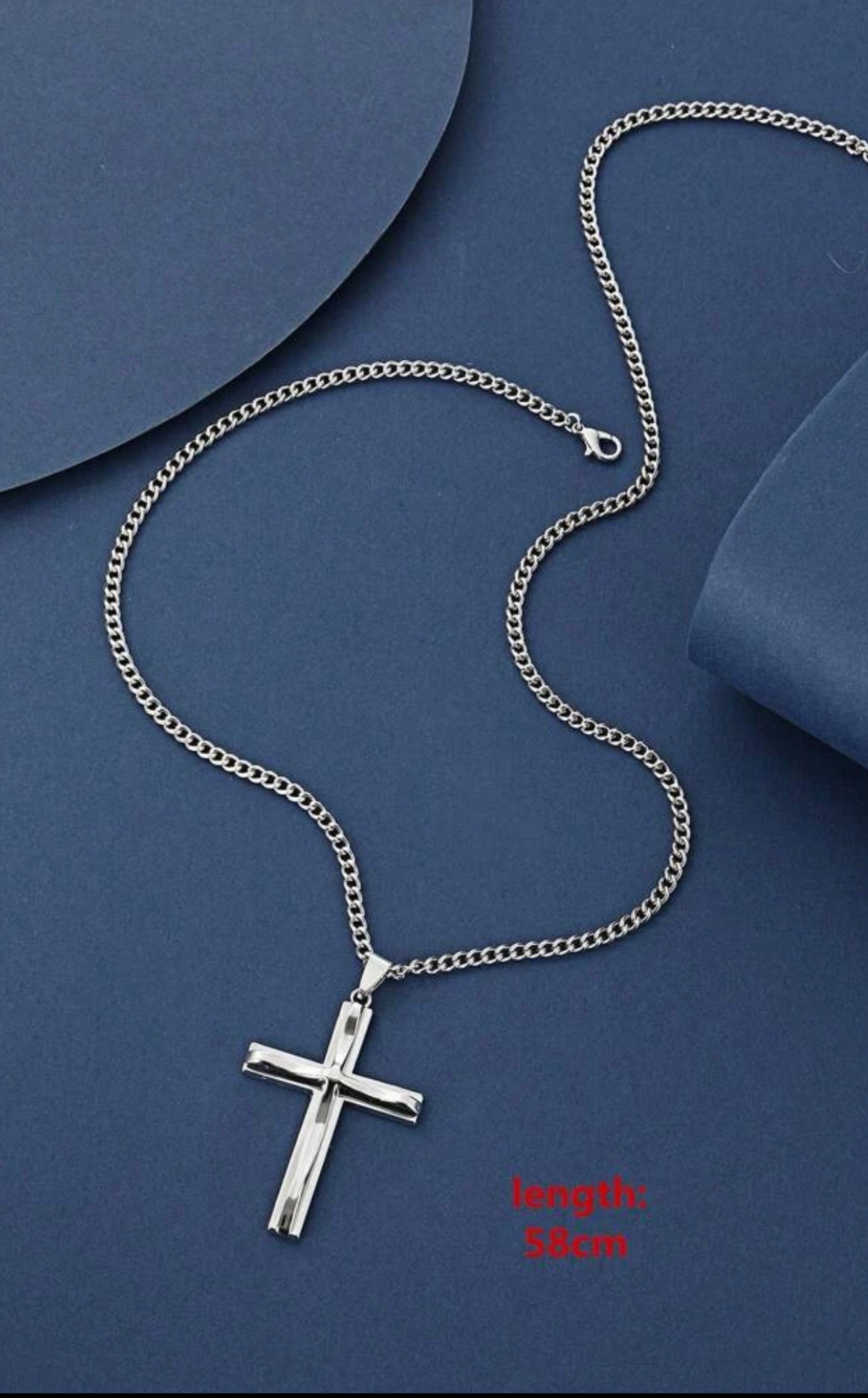 Zuri Silver Cross Fashion Stainless Z326 Steel Cross Pendant Necklace, unisex - Trillingo Express Online Marketplace