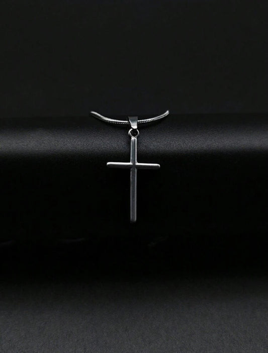 Zuri Silver Small Stainless Steel Cross Pendant Necklace, Luxury Design, Versatile Z2245 - Trillingo Express Online Marketplace