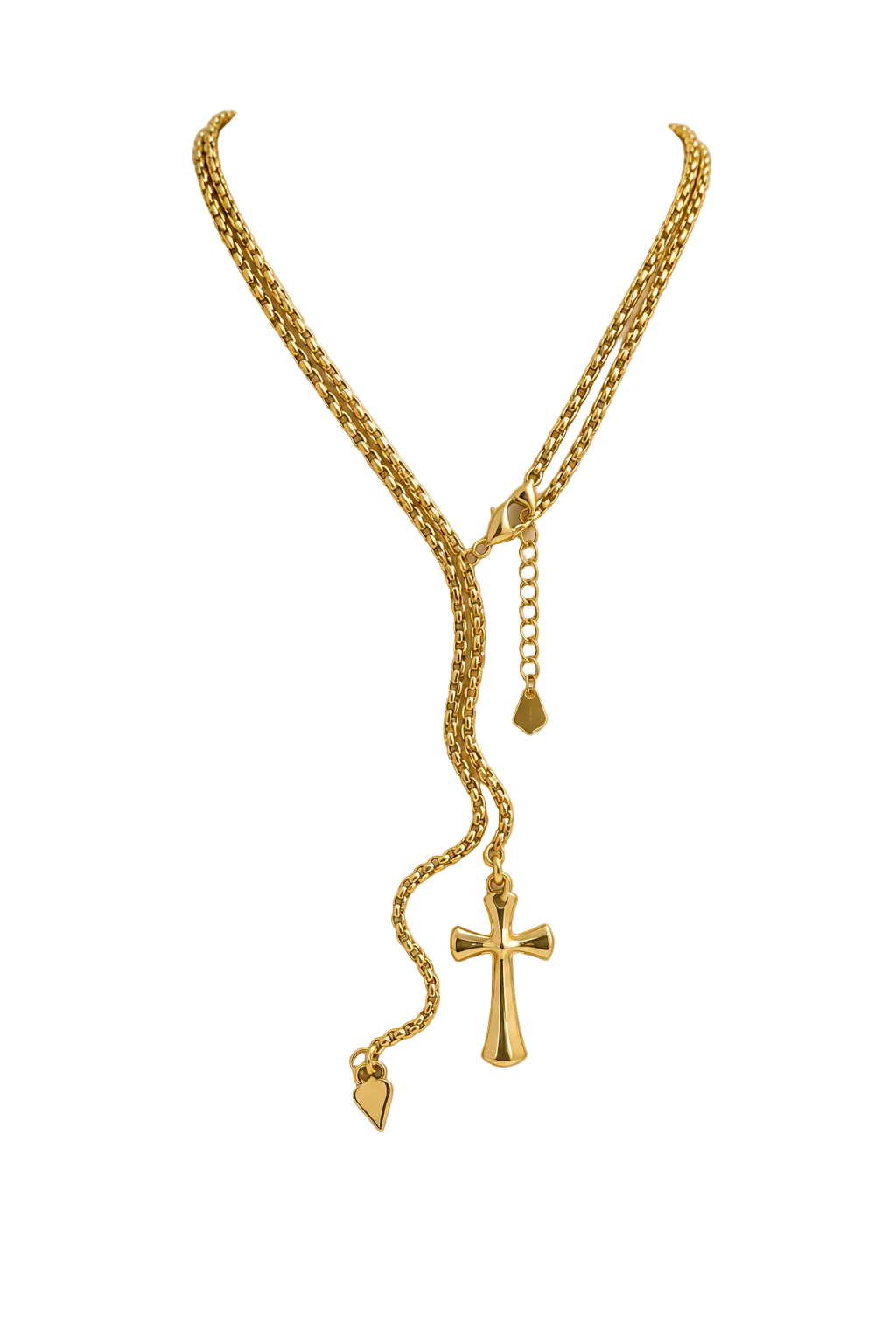 Gold Plated Chain Cross Necklace