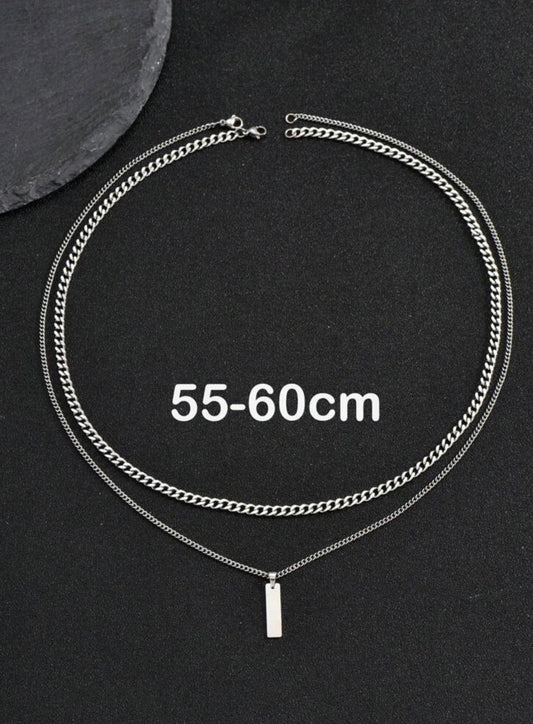 Zuri Stainless Steel Men's 2pcs Fashion Charm Necklace For Z116 - Trillingo Express Online Marketplace