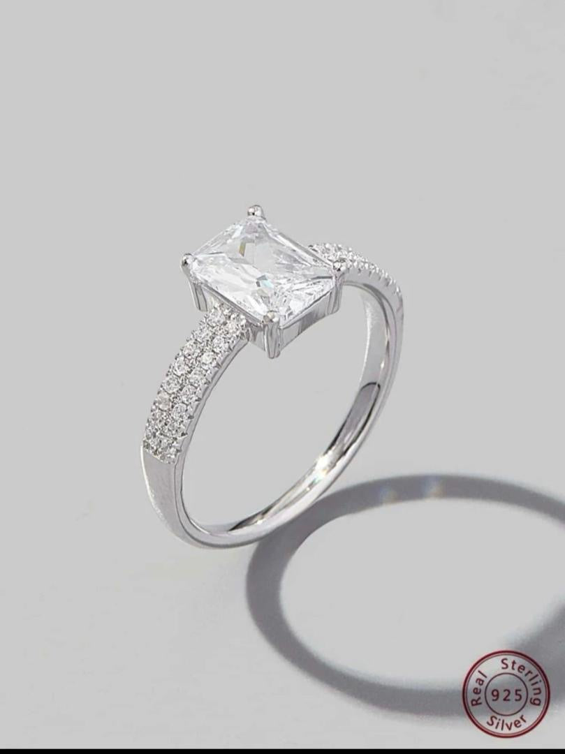 Cubic Zirconia Starling Silver Proposal Ring - Trillingo Express Online Marketplace