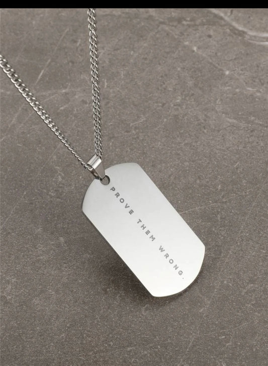 Zuri Men Slogan Detail Prove them wrong Stainless Steel Punk Hip Pop Style for Jewelry Gift and for a Stylish Look Z112 - Trillingo Express Online Marketplace