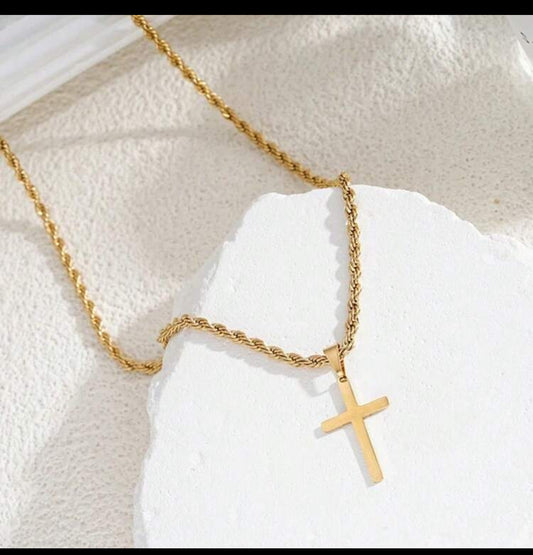 Zuri Z1020 Stainless Steel Gold Cross Pendant Necklace In Gold Minimalist Jewelry For Men, Best Gift For Necklace. - Trillingo Express Online Marketplace