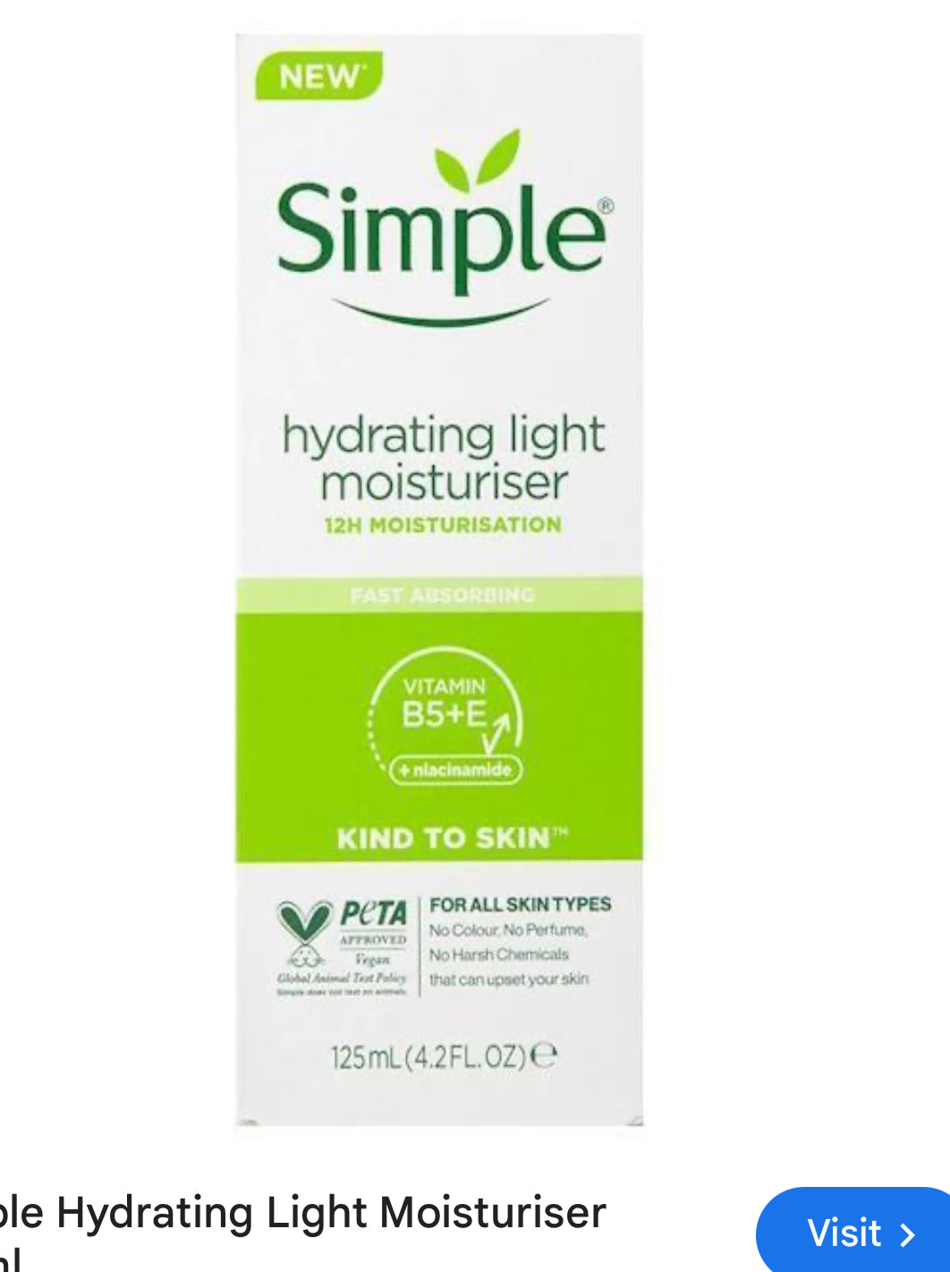 New Simple Replenishing Rich Moisturiser B5+E 125ml