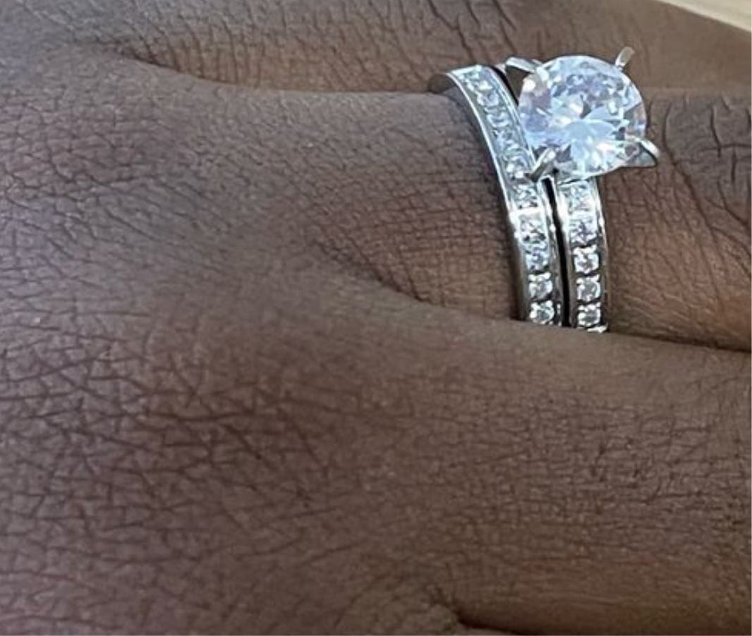 Stainless Silver Diamond Small Size Wedding Band for Women Set SSWR124