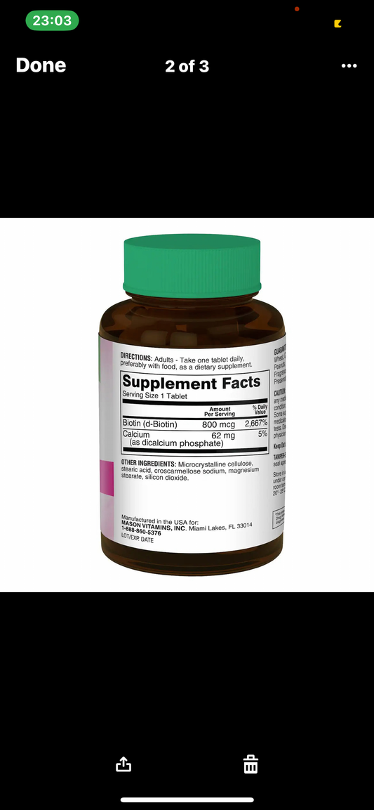 PC Biotin 20 Tablets Hair Skin + Nails - Trillingo Express Online Marketplace