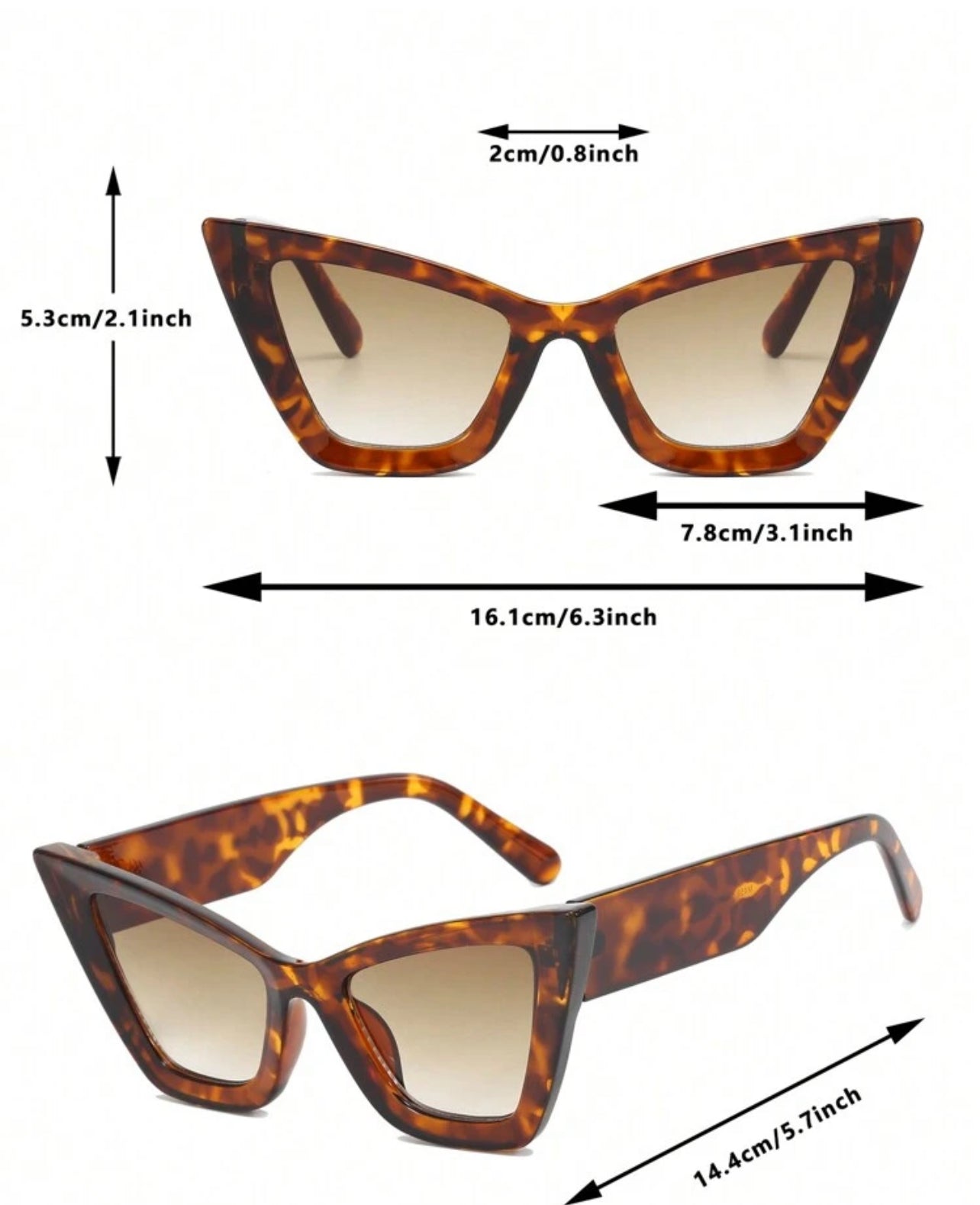 Solban Brown Cat Eye Fashion sunglasses Glasses, Minimalist European & American 2025.New Runway Style Beach Accessories For Women Glasses Shades - Trillingo Express Online Marketplace