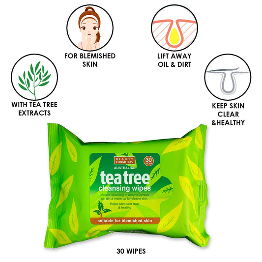 Beauty Formulas Australian Tea Tree Wipes x 30 Pack - Trillingo Express Online Marketplace