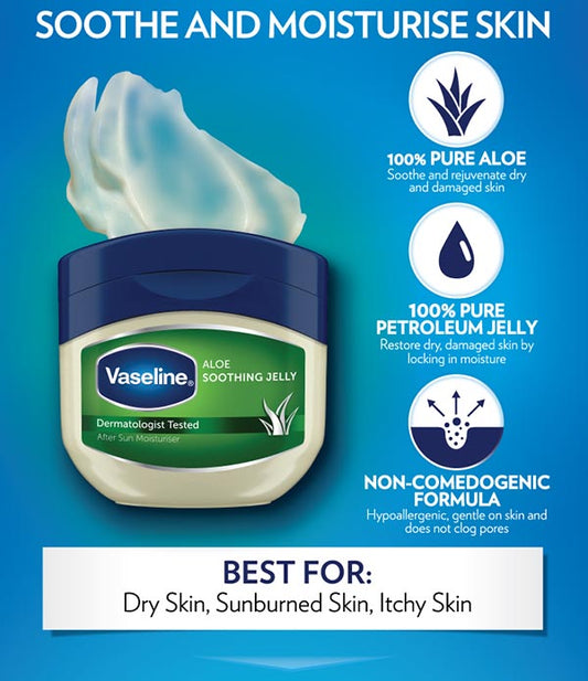 Vaseline® - Aloe Soothing Petroleum Jelly (Dermatologically Tested) - Trillingo Express Online Marketplace