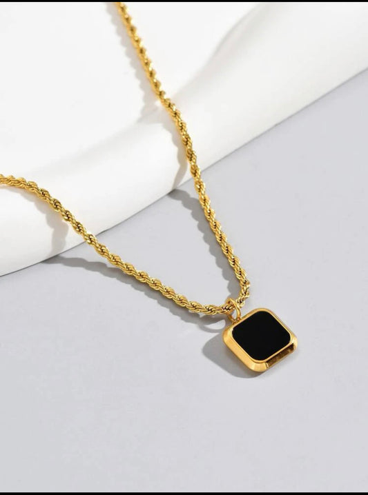 Zuri Twist Style Black Pendant Necklace Z140 - Trillingo Express Online Marketplace