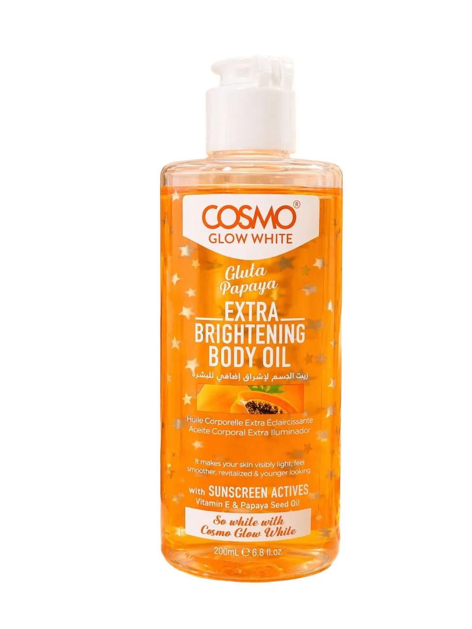 Cosmo Glow White Gluta Papaya Extra Brightening Body Oil 200ml