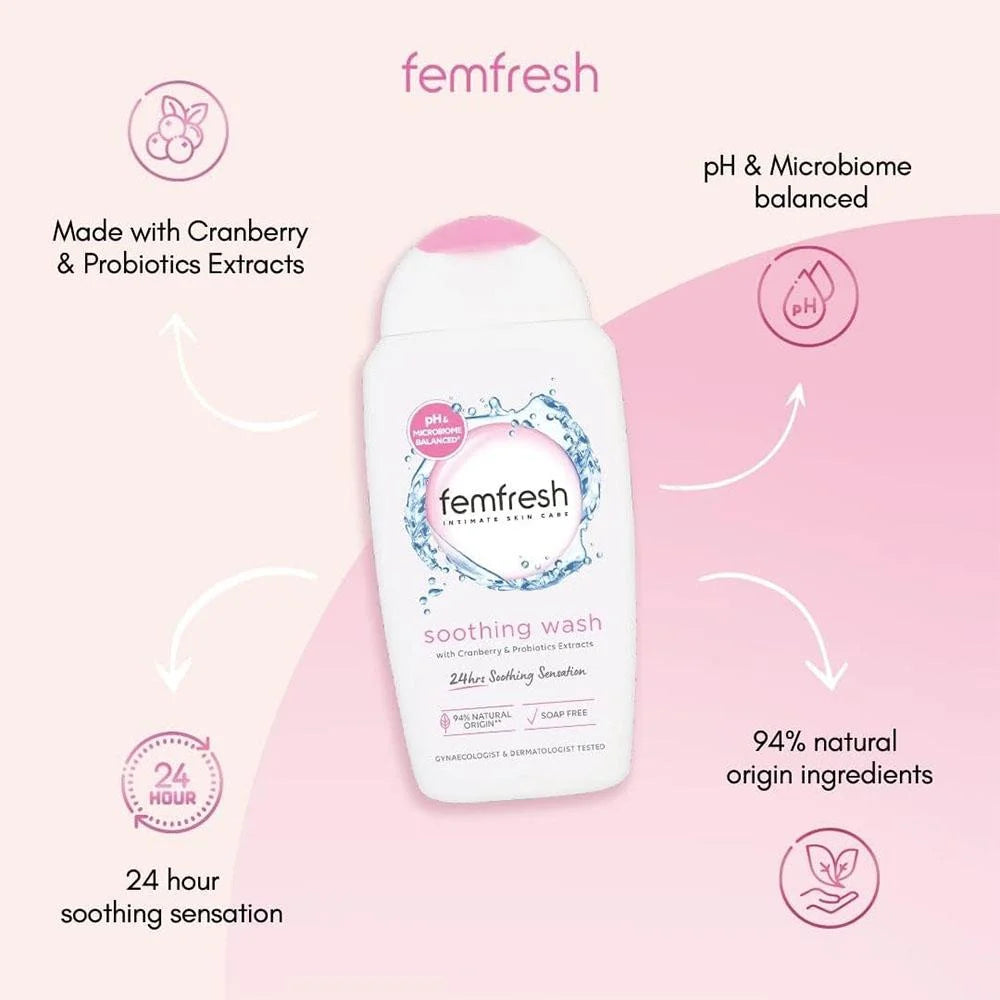 Pink Femfresh Intimate Skin Soothing Wash