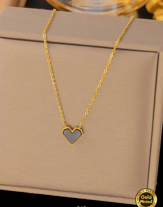Zuri Z1009 Gold heart Stainless Steel Shaped Pendant Necklace, Fashionable Beach Jewellery . - Trillingo Express Online Marketplace