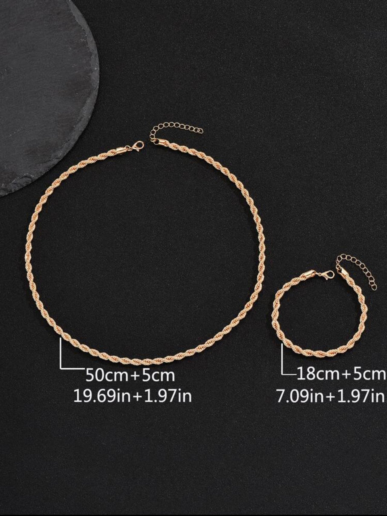 Zuri Men Minimalist Gold Twisted, Design Necklace & Bracelet Z119 - Trillingo Express Online Marketplace