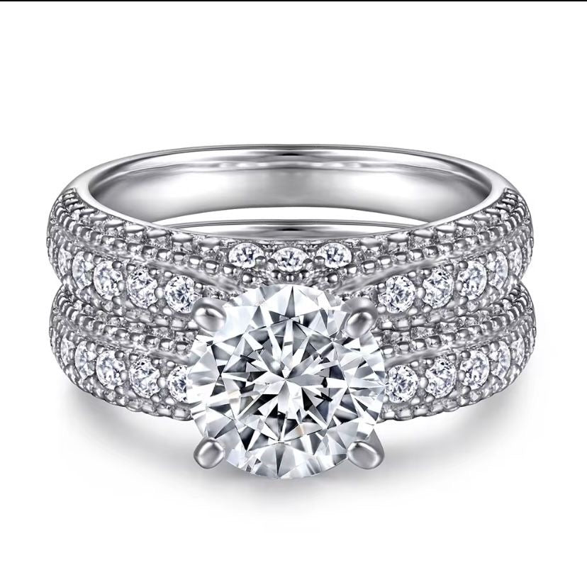 Sterling Silver All Dimond St Cubic Zirconia Bridal S925 001