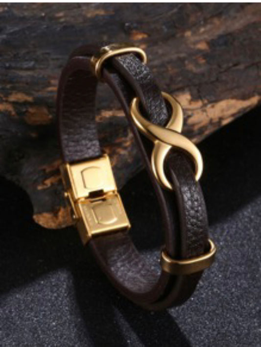 Zuri Z325 Scissors Gold 18k stainless steel Men Infinity Decor Bracelet Ld for Jewelry Gift and for a Stylish Look Z325 - Trillingo Express Online Marketplace