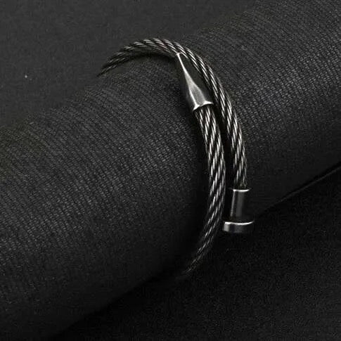 Zuri 1pc Men Black Bangle stainless steel, titanium Z123 - Trillingo Express Online Marketplace