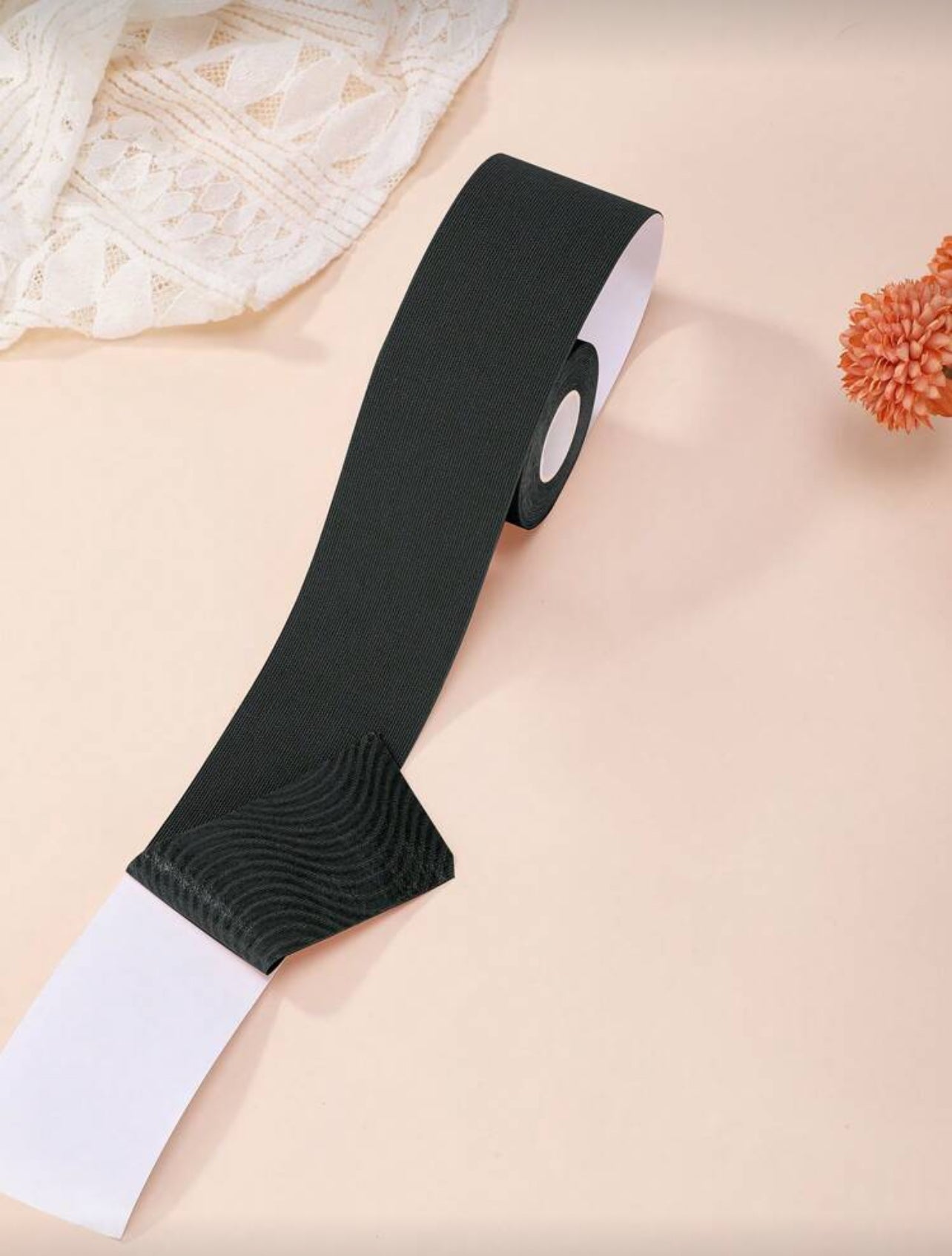Black Elastic Boob Tape โ Fit All Sizes (3m Roll)