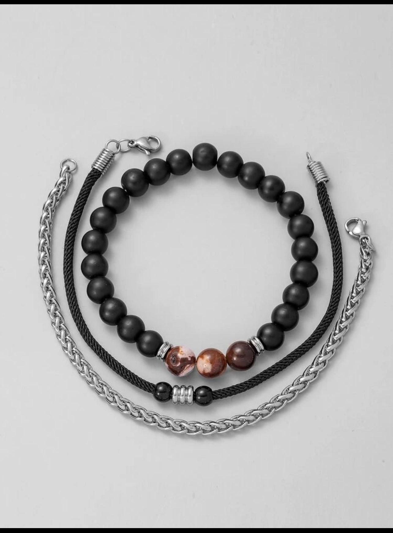 Zuri 3pcs Men Minimalist Beaded Bracelet Z127 - Trillingo Express Online Marketplace
