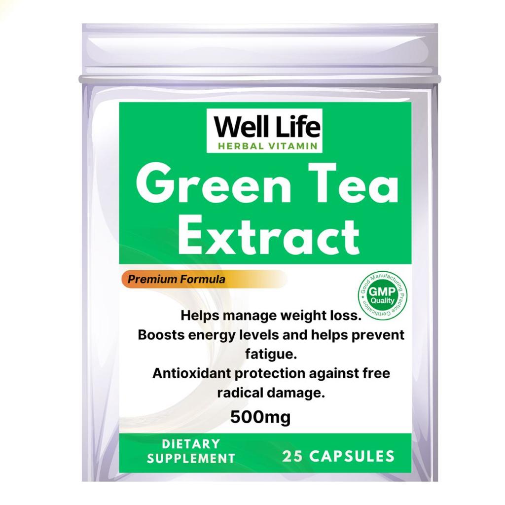 Well Life Herbal Vitamins Green Tea Extract 25 Capsules - Trillingo Express Online Marketplace