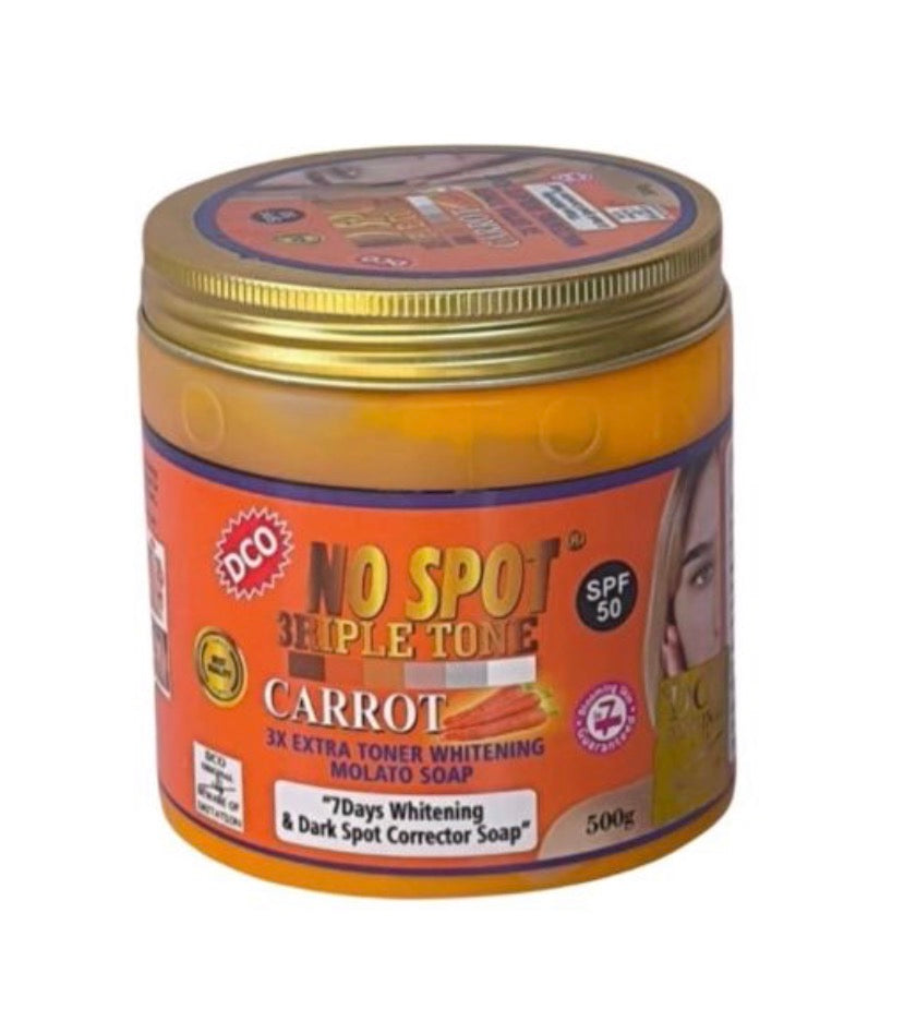 DCO No Spot 3riple Triple Tone Carrot 3x Extra Toner Whitening Molato Soap 500g