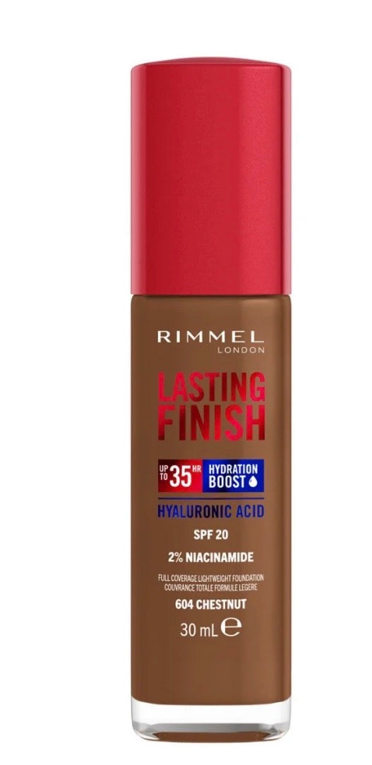 Rimmel Lasting Finish Up To 35HR Hydration Boost Foundation - 30ml Dark Shades (Options)