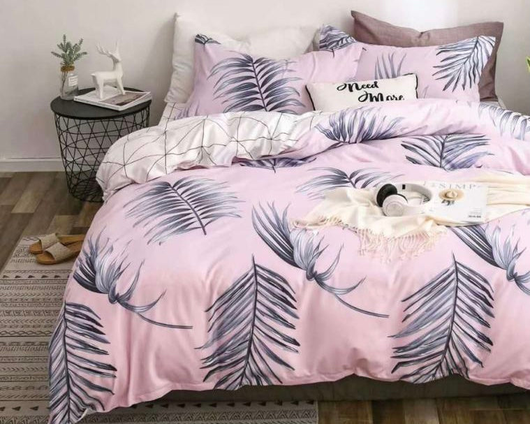 Pink With Palm Complete Bed Sheets Set - Trillingo Express Online Marketplace