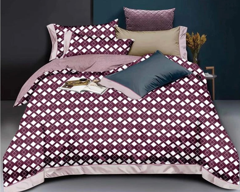 Maroon With Rose Floral Bed Sheet - Trillingo Express Online Marketplace