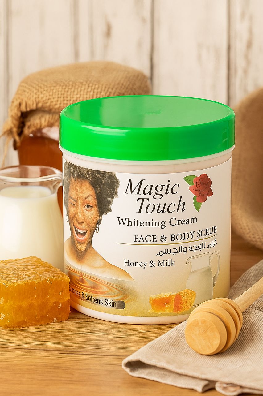 Magic Touch Whitening Cream Face Body Scrub – Honey Milk (500ml) Brighten & Smooth