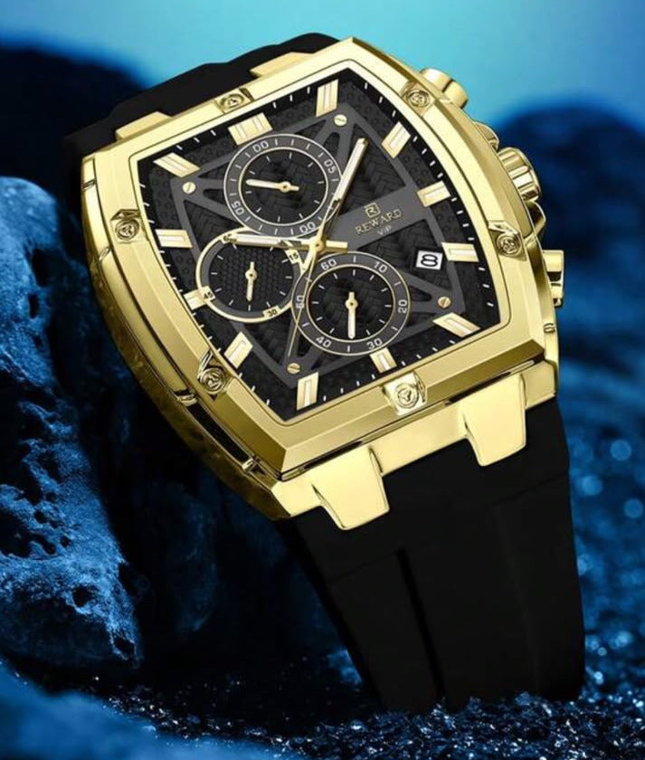 Reward Black Gold Quartz Men's Watch