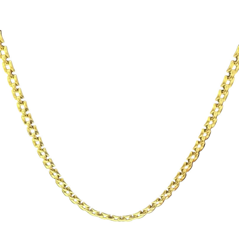 Gold Tone Geometric Link Chain Necklace