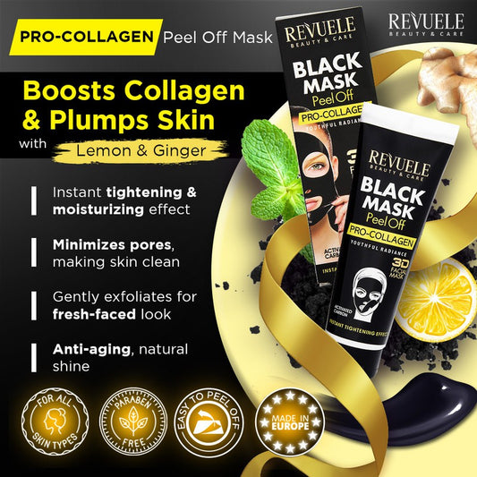 Revuele Black Mask Peel Off Pro-Collagen - Trillingo Express Online Marketplace