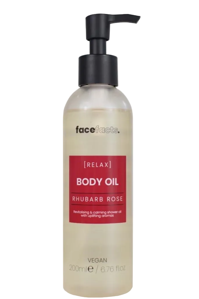 Face Facts Relax Body Oil Rhubarb & Rose 200ml