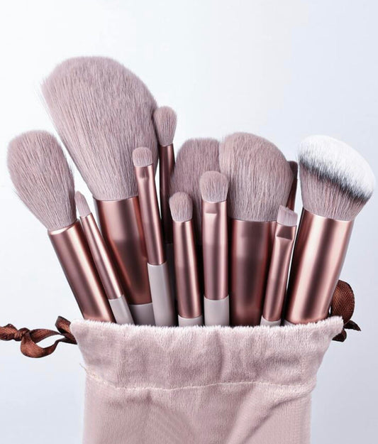 Rose Gold 13 Pcs Premium Portable Makeup Brush Set - Trillingo Express Online Marketplace