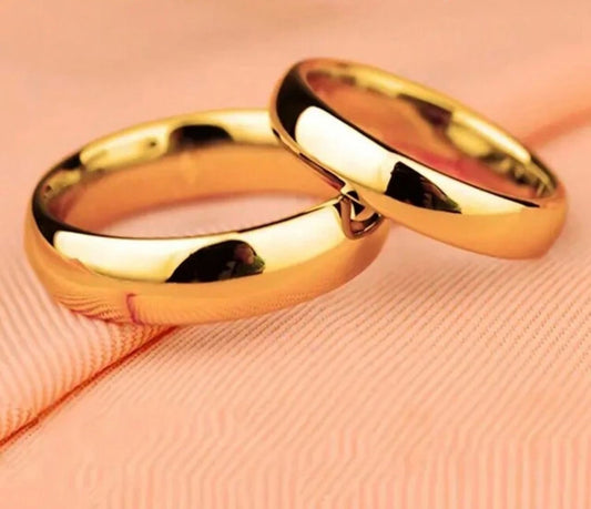 Men’s curved Gold Steel SS Ring