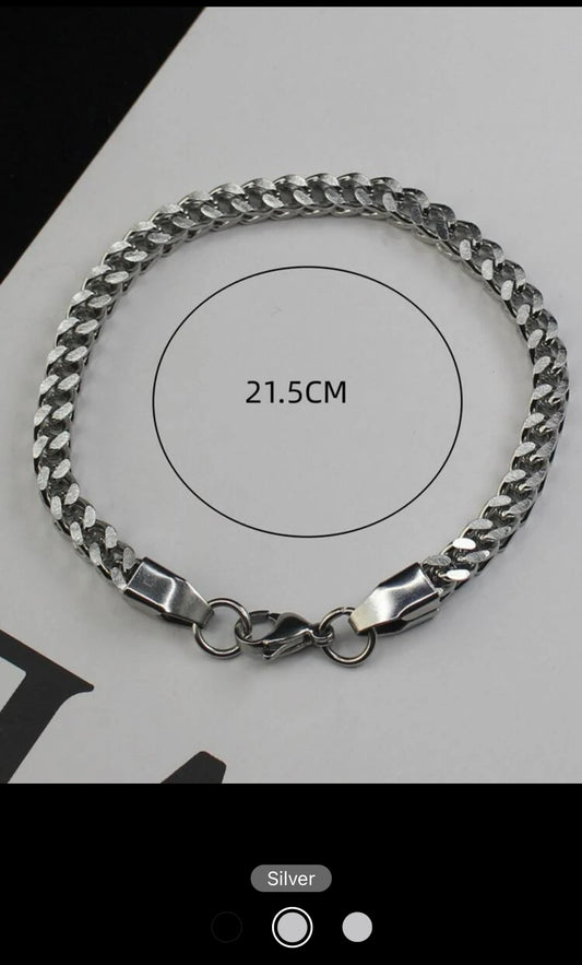 Zuri Men Chain Bracelet Stainless Steel silver Punk Hip Pop Style for Jewelry Gift and for a Stylish Look Z125 - Trillingo Express Online Marketplace