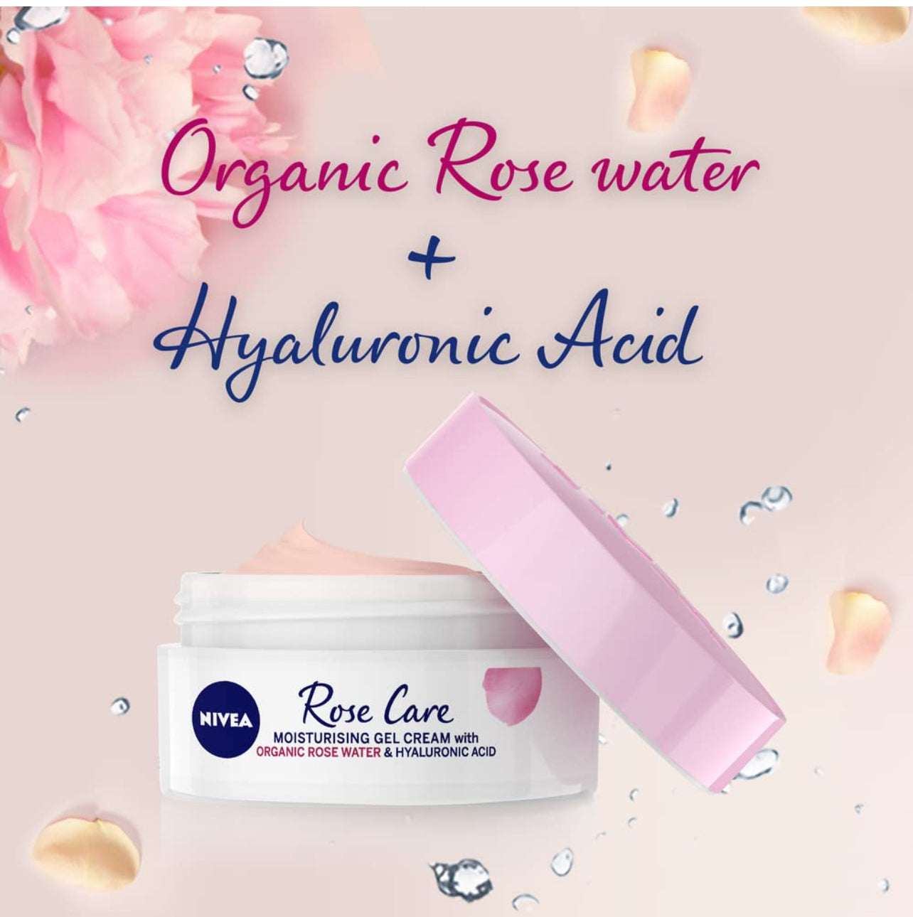 Nivea Rose Care Moisturising Gel Cream Hyaluronic Acid 50ml