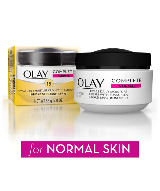 Olay Face Moisturizer Complete All Day UV Cream Sunscreen SPF 15 Normal Skin.