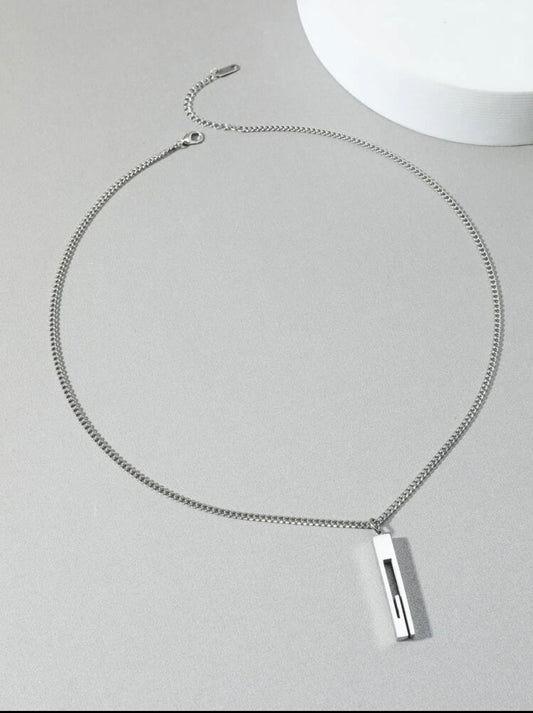 Zuri Men G Charm Necklace Stainless Steel for Jewelry Gift and for a Stylish Look Z128 - Trillingo Express Online Marketplace