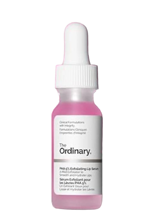 The Ordinary PHA 5% Exfoliating Lip Serum, Hydrating Overnight Lip Exfoliator Treatment, 15ml