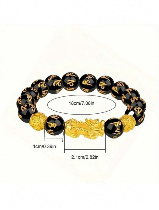 Zuri Z1012 Exquisite Obsidian Stone Beads Pixiu Charm Bracelet - Attracts Wealth And Good fortune. - Trillingo Express Online Marketplace