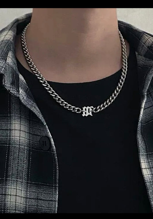 Stainless Steel Mens Letter Tag Necklaces Z101 - Trillingo Express Online Marketplace