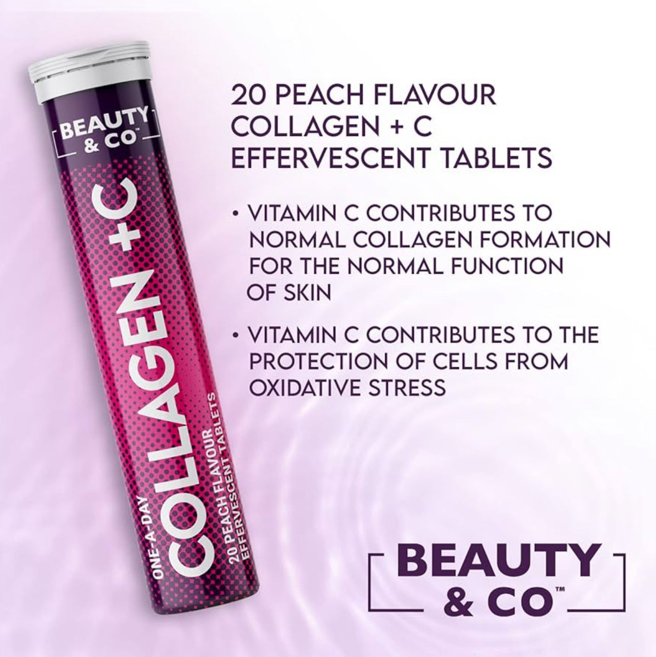 Beauty & Co Marine Collagen & Vitamin C Supplement 500mg Per Tablet 20 Tablets