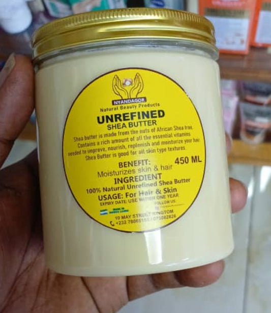 NYANDAGOR UNREFINED SHEA BUTTER 100% NATURAL 450ML
