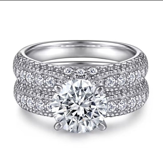 Sterling Silver All Dimond St Cubic Zirconia Bridal S925 001