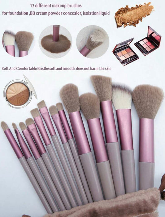 Rose Gold 13 Pcs Premium Portable Makeup Brush Set - Trillingo Express Online Marketplace