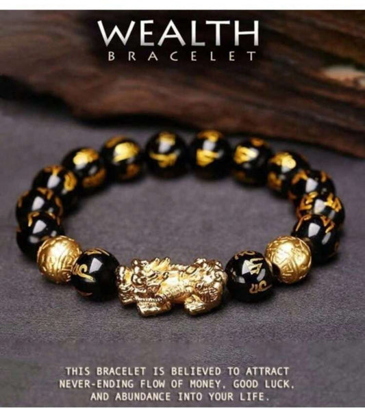 Zuri Z1012 Exquisite Obsidian Stone Beads Pixiu Charm Bracelet - Attracts Wealth And Good fortune. - Trillingo Express Online Marketplace