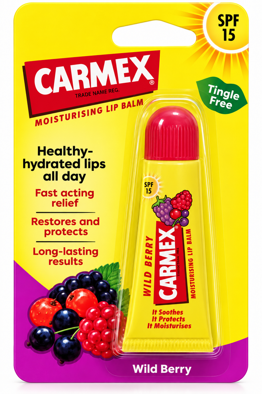 Carmex Classic Moisturising Tube Lip Balm Wild Berry