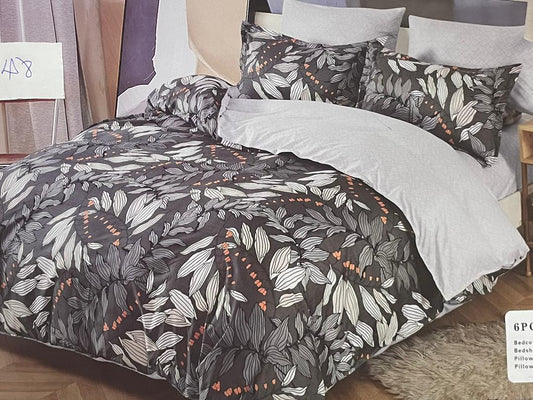Grey White & Rouge Floral Bed Sheet - Trillingo Express Online Marketplace