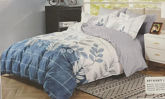 White Blue With Floral Complete Bed Sheets Set - Trillingo Express Online Marketplace